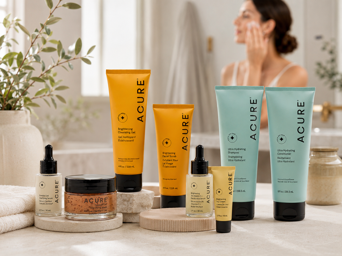 Best-selling ACURE skincare and haircare products available from Acure Beauty NZ.