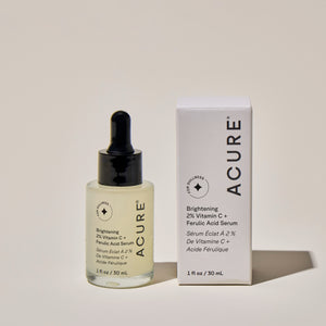 Acure Brightening 2% Vitamin C + Ferulic Acid Serum 30ml bottle and box